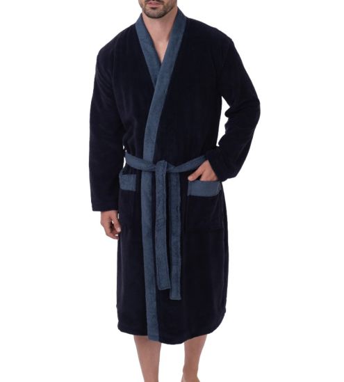 Peignoir velours homme Night Blue