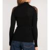 Pull Laine & Soie épaules dentelle Noir