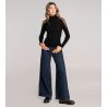 Pull Laine & Soie épaules dentelle Noir