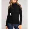 Pull Laine & Soie épaules dentelle Noir