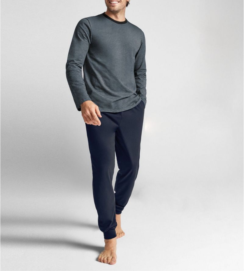Pyjama Mann Piqué Navy Piqué