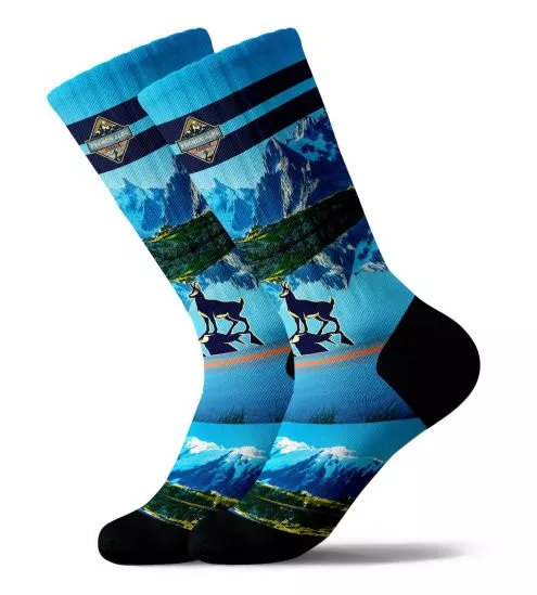 Chaussettes imprimées homme LONGMTWHITE