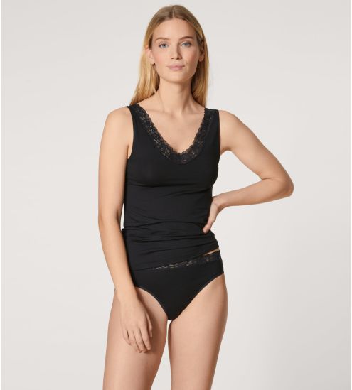 Top à bretelles larges Natural Comfort Lace Noir