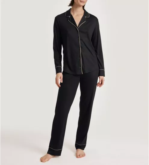 Pyjama femme droit boutonné Moonlight Dreams Noir
