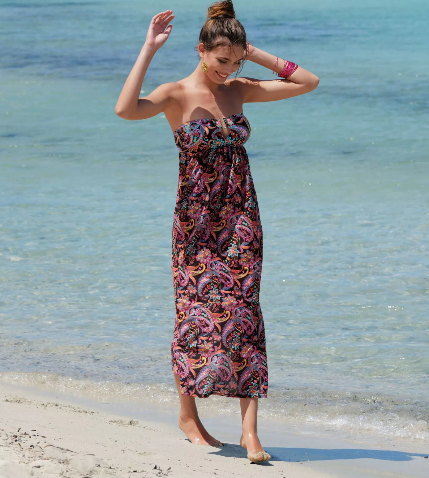 Robe longue La Bayadère Noir Flashy