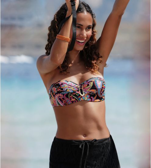 Haut de maillot de bain bandeau La Bayadère Noir Flashy