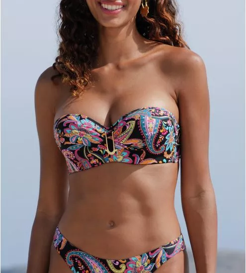 Haut de maillot de bain bandeau La Bayadère Noir Flashy