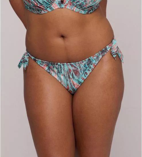 Bas de maillot de bain taille basse à nouettes Riyad Turquoise Seas