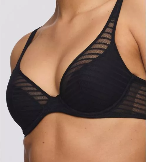 Soutien gorge demi mousse plongeant Basyl Noir