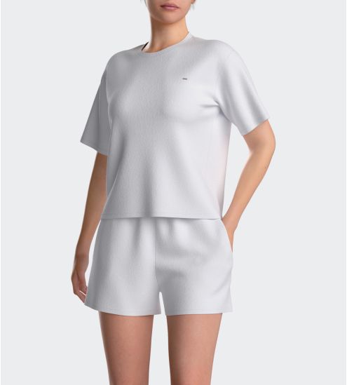 Pyjama court en éponge femme Blanc