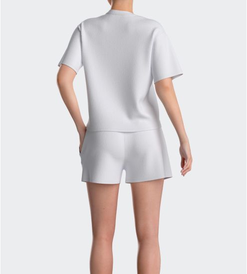 Pyjama court en éponge femme Blanc