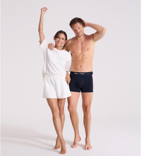 Pyjama court en éponge femme Blanc