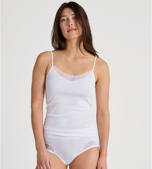 Top à bretelles Cotton Desire Blanc