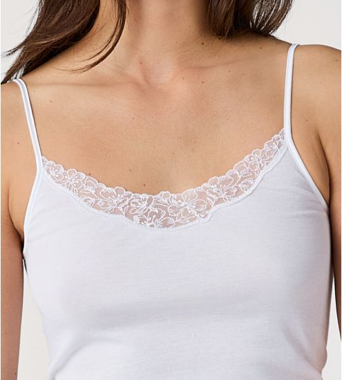 Top à bretelles Cotton Desire Blanc