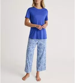 Pyjama court femme Orient Dreams Dazzling Blue
