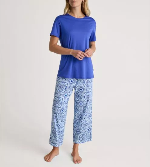 Pyjama court femme Orient Dreams Dazzling Blue