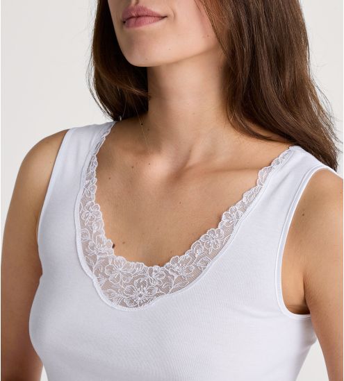 Top sans manches Cotton Desire Blanc