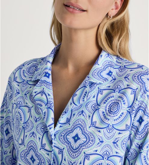 Chemise de nuit manches longues Orient Dreams Dazzling Blue