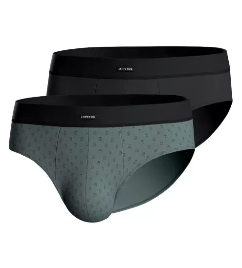 Lot de 2 Slips Ceinture Confort Marine Vert