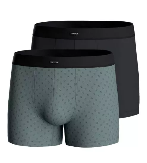 Lot de 2 Boxers Ceinture Confort Marine/Vert