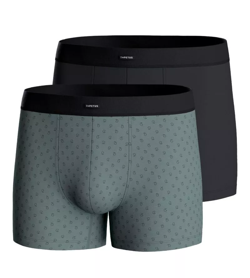 Lot de 2 Boxers Ceinture Confort Marine/Vert