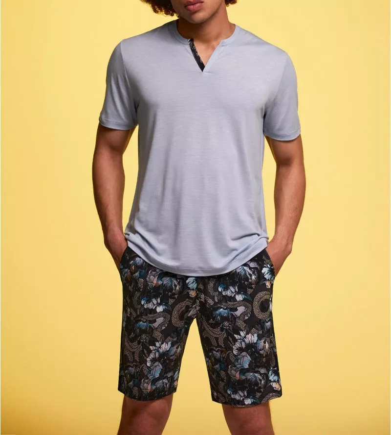 Pyjama court homme Grey/Blue