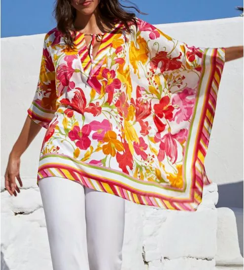 Poncho de plage ENVOLÉE FLORALE Bouquet Floral