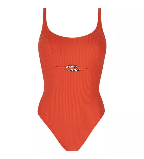 Maillot de bain une pièce nageur maintien La Stricto Chic Orange
