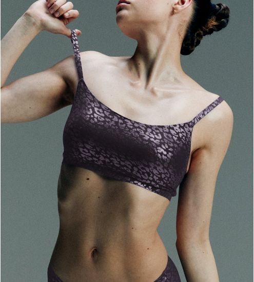 Brassière SoftStretch à bretelles fines Imprimé Encre Scintillant